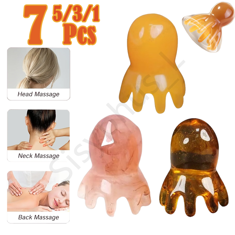 Spa Wellness Massage - Portable Resin Octopus Comb Solid Color