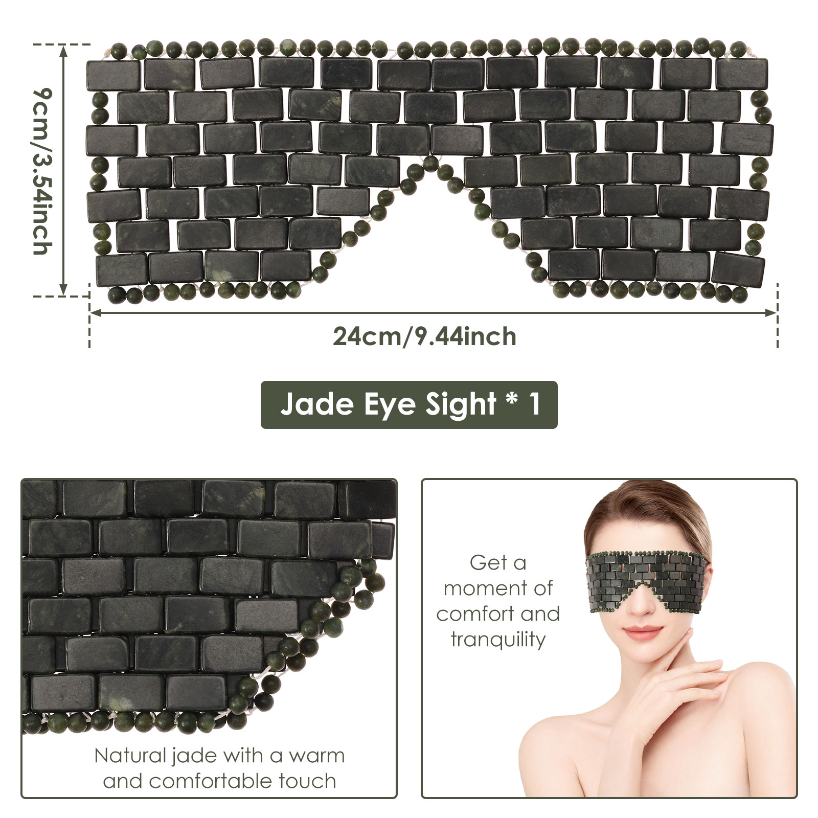 Jade Eye Mask Portable Jade St - Spa Wellness Massage recension och pris